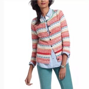 Anthro Sparrow Wool Fair Isle Striped Cardigan S